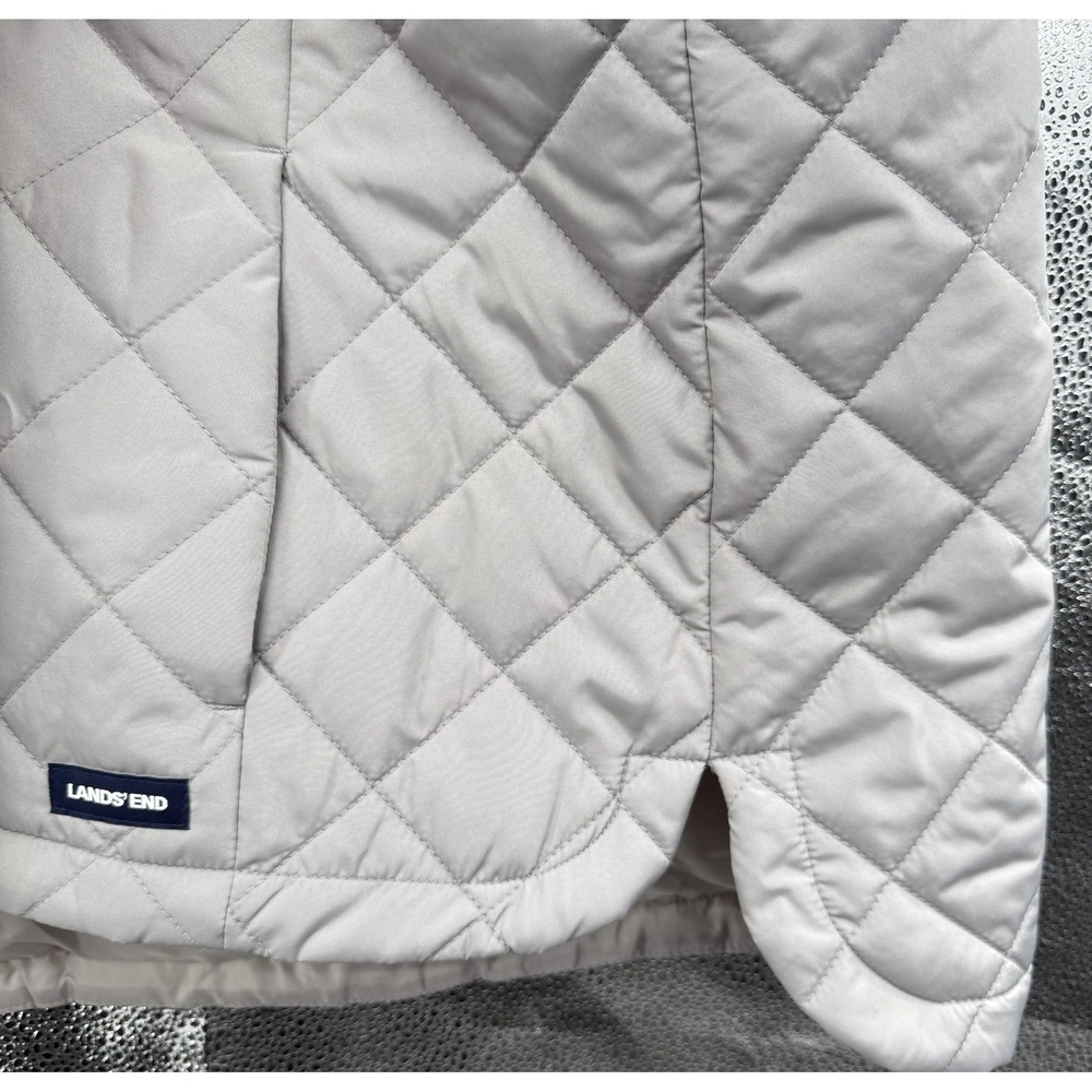 Lands'‎ End Women's Sz  18/XL Quilted Insulated Vest Gray Repreve Zip Front New - Picture 10 of 13